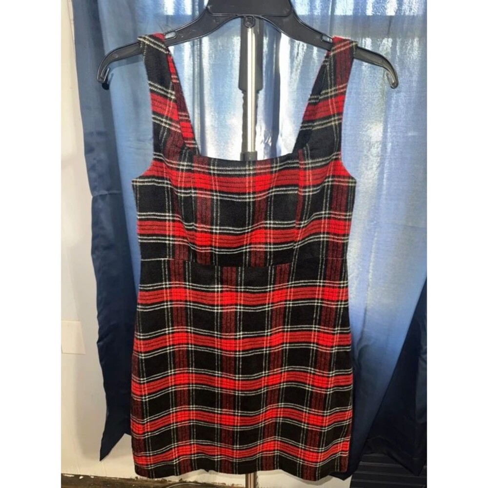 Copper Key Plaid Pinafore Dress NWT Small